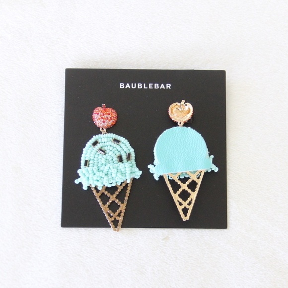 ✨HP✨ BaubleBar Mint Ice Cream Cone Earrings - Picture 6 of 6